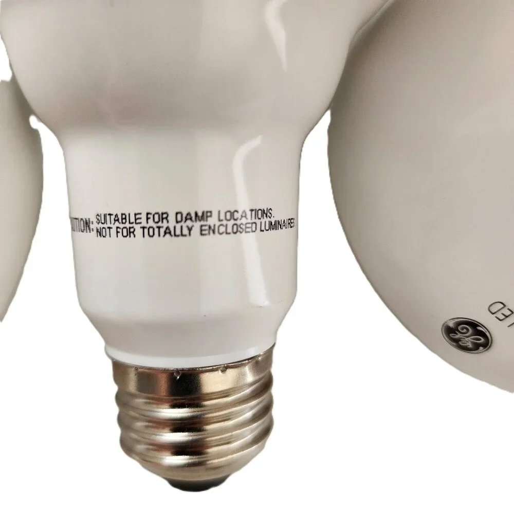 GE LED 8.5W (65W) 5000K Bright White DIMMABLE Bulbs Damp Rated 3Pack Tested